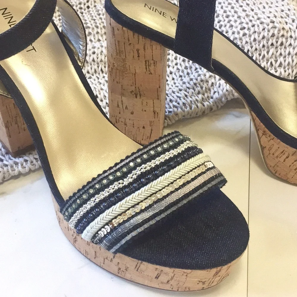 Nine West Keira Embellished Platform Sandals